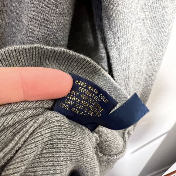 Polo Ralph Lauren Preppy Pony Logo Old Money Academia Cotton Sweater Teacher XL - Picture 9 of 10